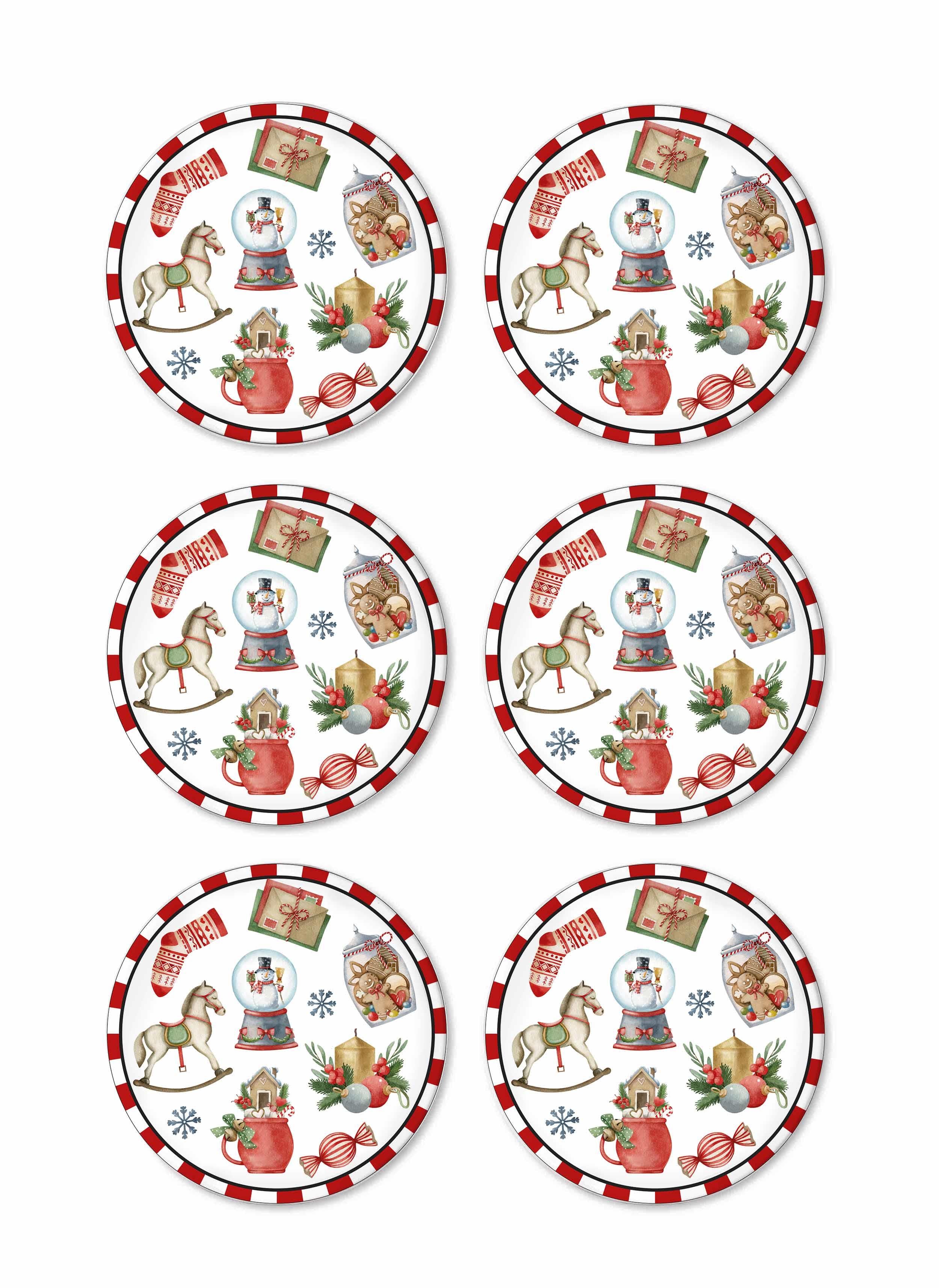 Globe Cake Plate Set of 6 19 cm NEW028