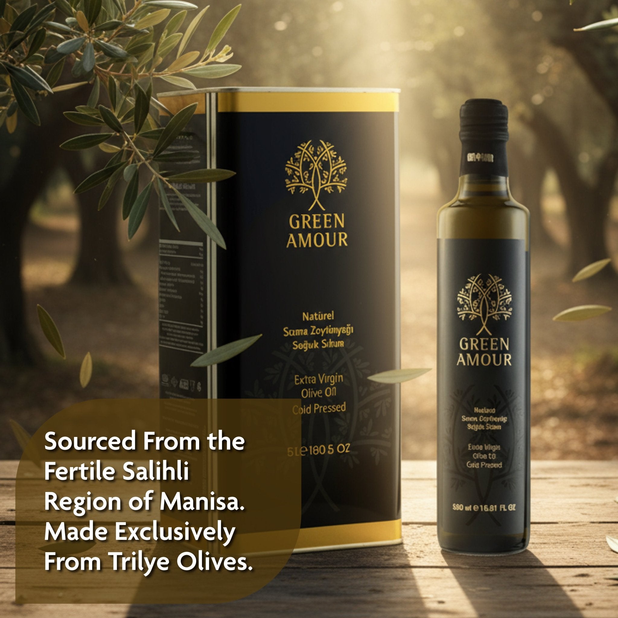 Green Amour Award - Winning EVOO Olive Oil – Cold Pressed, Low Acidity, High Polyphenols (New Harvest) – 0.25 L - Exporgin | Türkiye Comes to You