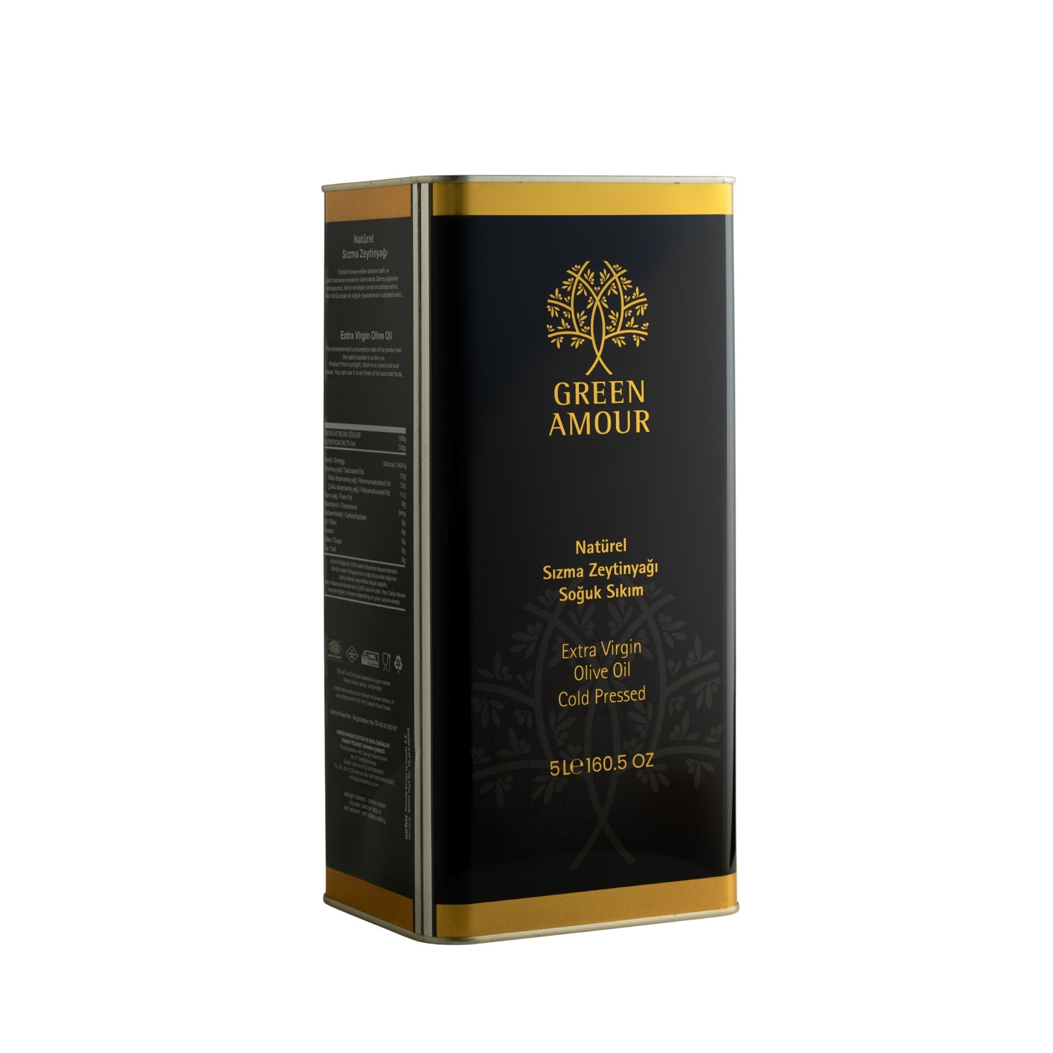 Green Amour Award - Winning EVOO Olive Oil – Cold Pressed, Low Acidity, High Polyphenols (New Harvest) – 5 L - Exporgin | Türkiye Comes to You