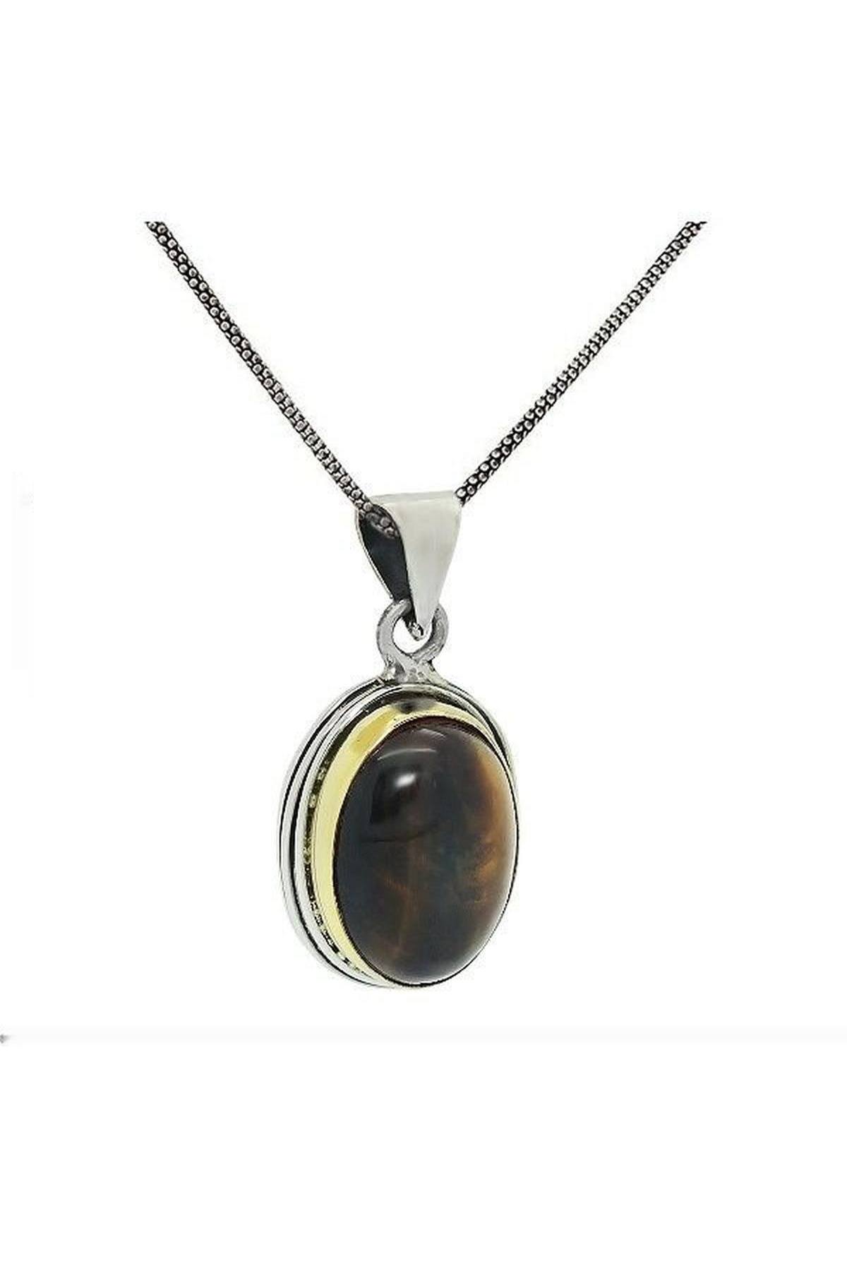 Collana femminile di Sarma Series Silver Tiger Eye Stone