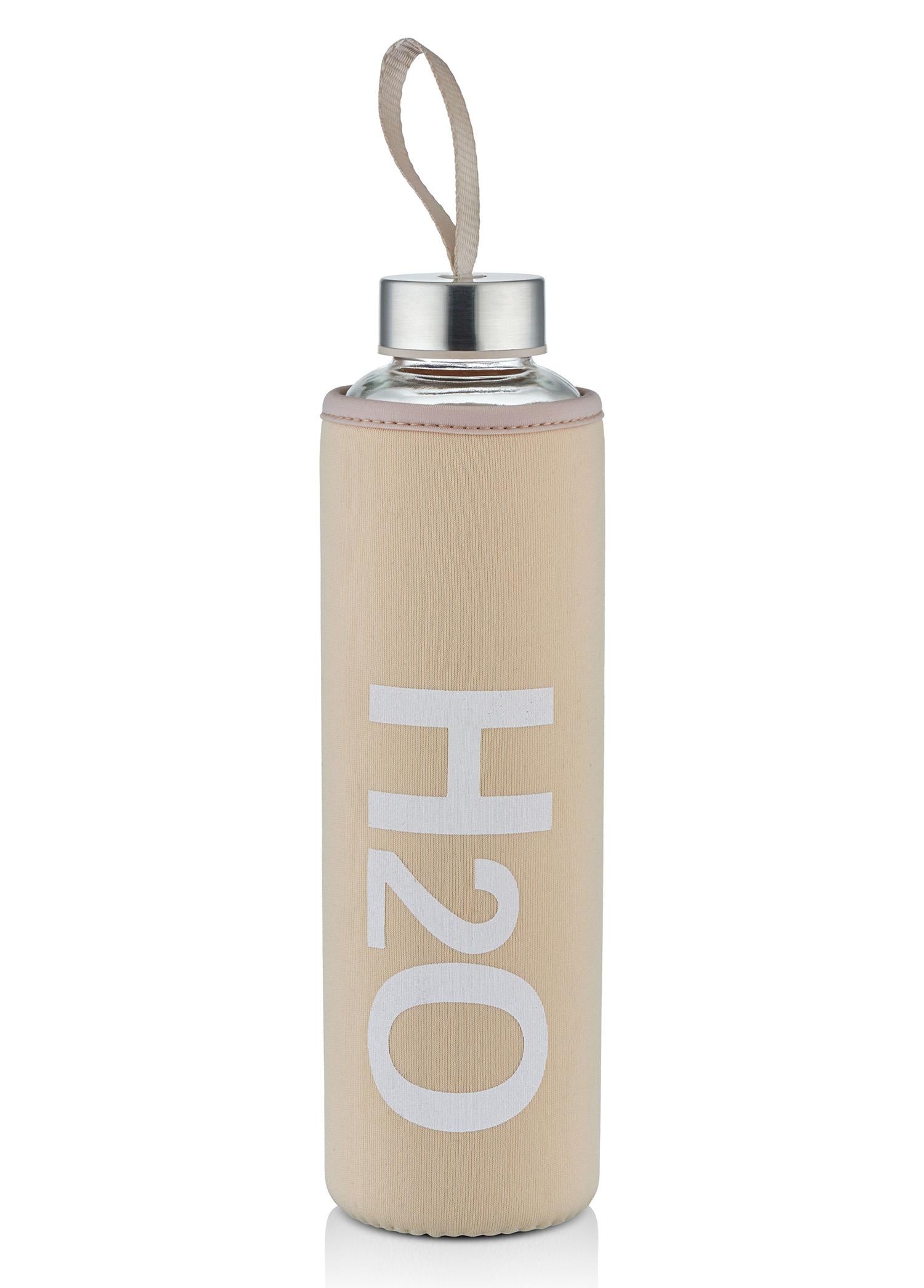 H2O Pastel Covered Glass Bottle Cream 600 ml 87615