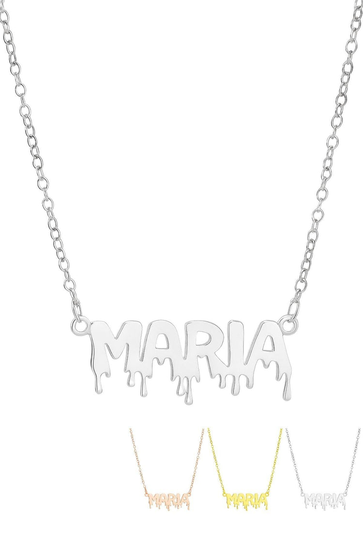 Halloween Dripping Letter Style – 925 Sterling Silver Personalized Necklace – 40+5 cm - Exporgin | Türkiye Comes to You