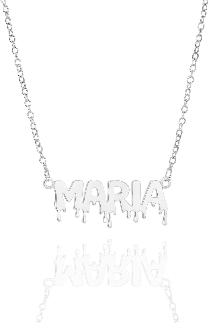 Halloween Dripping Letter Style – 925 Sterling Silver Personalized Necklace – 40+5 cm - Exporgin | Türkiye Comes to You