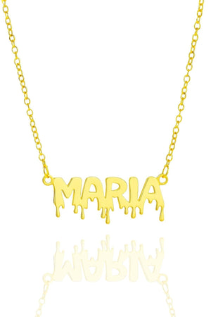 Halloween Dripping Letter Style – 925 Sterling Silver Personalized Necklace – 40+5 cm - Exporgin | Türkiye Comes to You