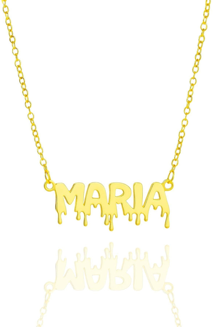 Halloween Dripping Letter Style – 925 Sterling Silver Personalized Necklace – 40+5 cm - Exporgin | Türkiye Comes to You