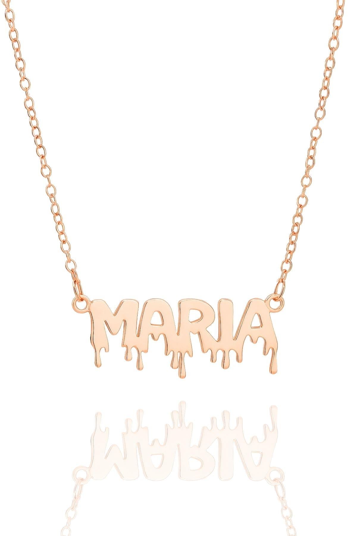 Halloween Dripping Letter Style – 925 Sterling Silver Personalized Necklace – 40+5 cm - Exporgin | Türkiye Comes to You