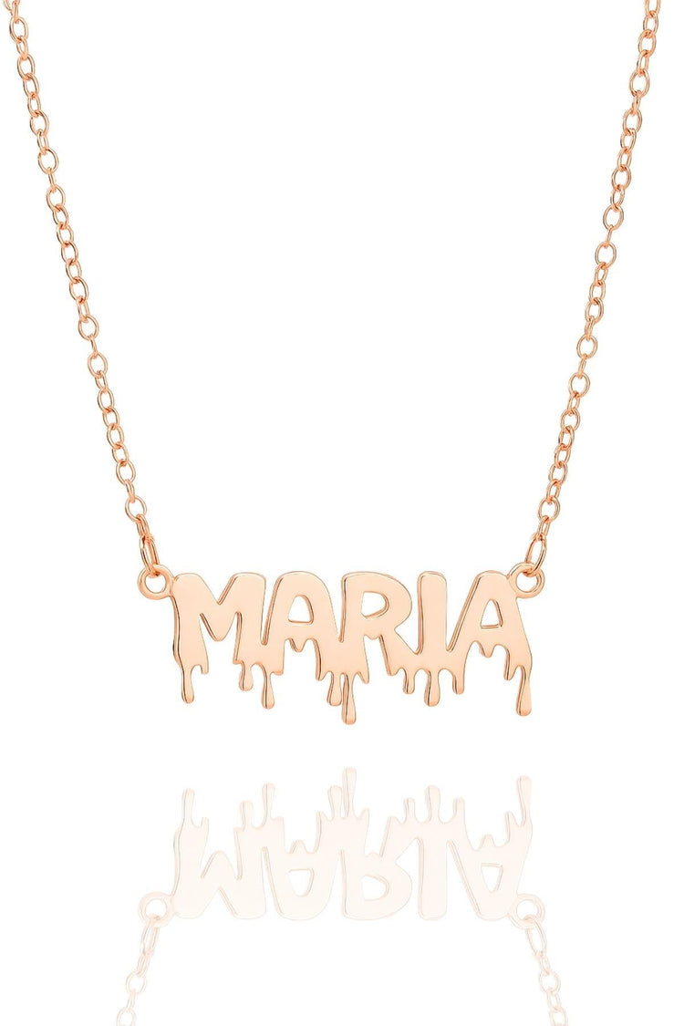 Halloween Dripping Letter Style – 925 Sterling Silver Personalized Necklace – 40+5 cm - Exporgin | Türkiye Comes to You