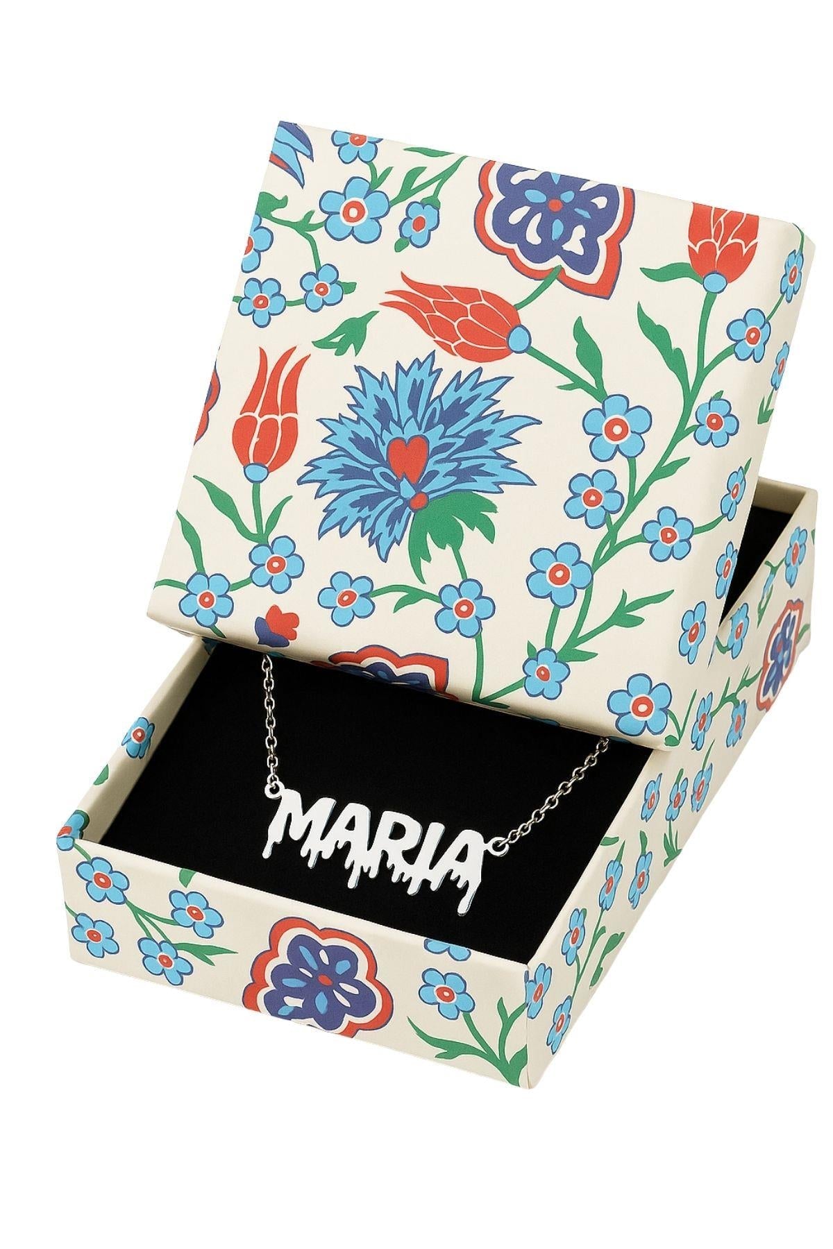 Halloween Dripping Letter Style – 925 Sterling Silver Personalized Necklace – 40+5 cm - Exporgin | Türkiye Comes to You