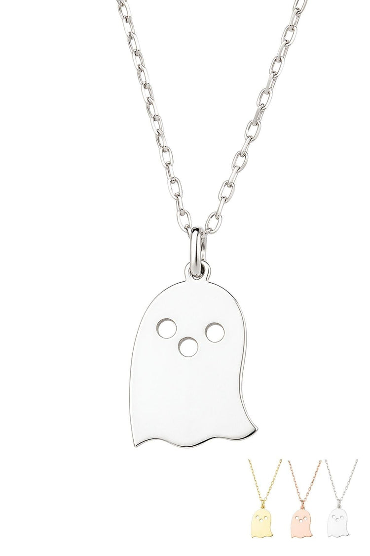 Halloween Ghost – 925 Sterling Silver Necklace – 40+5 cm - Exporgin | Türkiye Comes to You