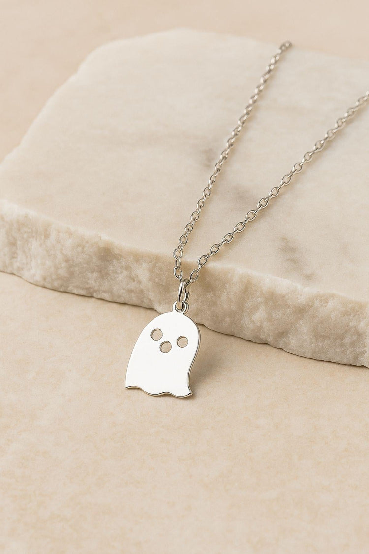 Halloween Ghost – 925 Sterling Silver Necklace – 40+5 cm - Exporgin | Türkiye Comes to You