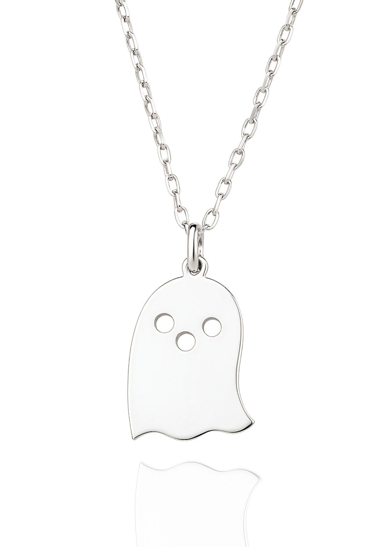 Halloween Ghost – 925 Sterling Silver Necklace – 40+5 cm - Exporgin | Türkiye Comes to You