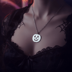 Halloween Pumpkin – 925 Sterling Silver Necklace – 40+5 cm - Exporgin | Türkiye Comes to You