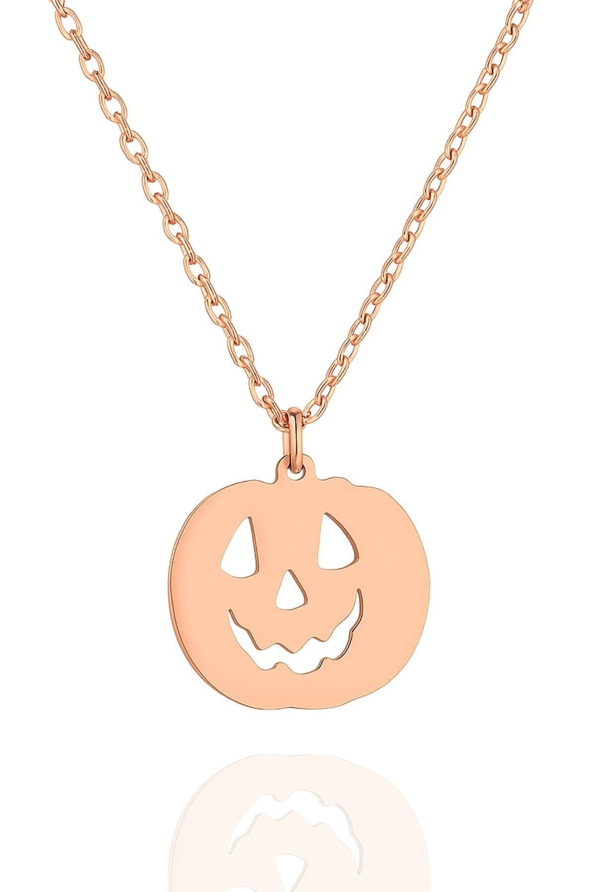 Halloween Pumpkin – 925 Sterling Silver Necklace – 40+5 cm - Exporgin | Türkiye Comes to You