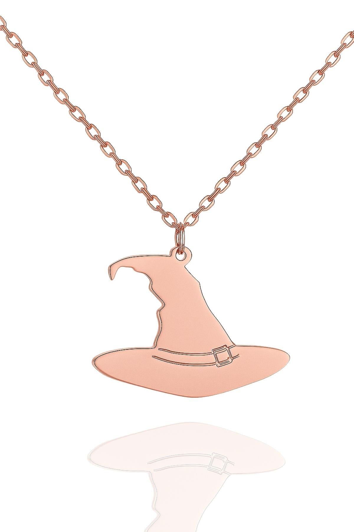 Halloween Witch Hat – 925 Sterling Silver Necklace – 40+5 cm - Exporgin | Türkiye Comes to You