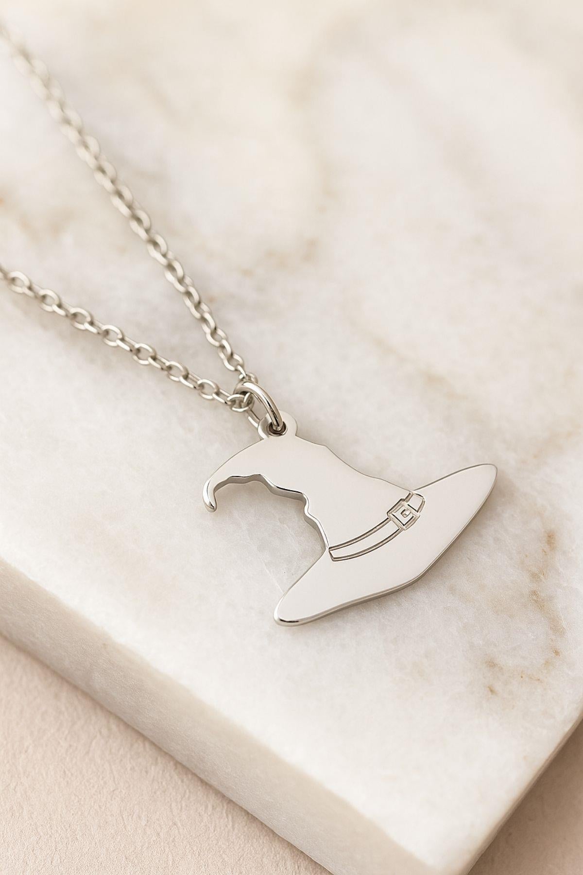 Halloween Witch Hat – 925 Sterling Silver Necklace – 40+5 cm - Exporgin | Türkiye Comes to You
