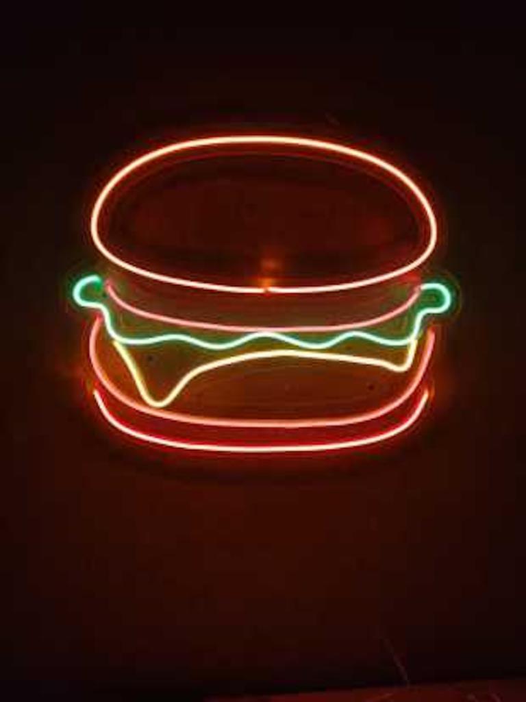 Hamburger Neon LED Burger Segno di decorazione da parete al neon