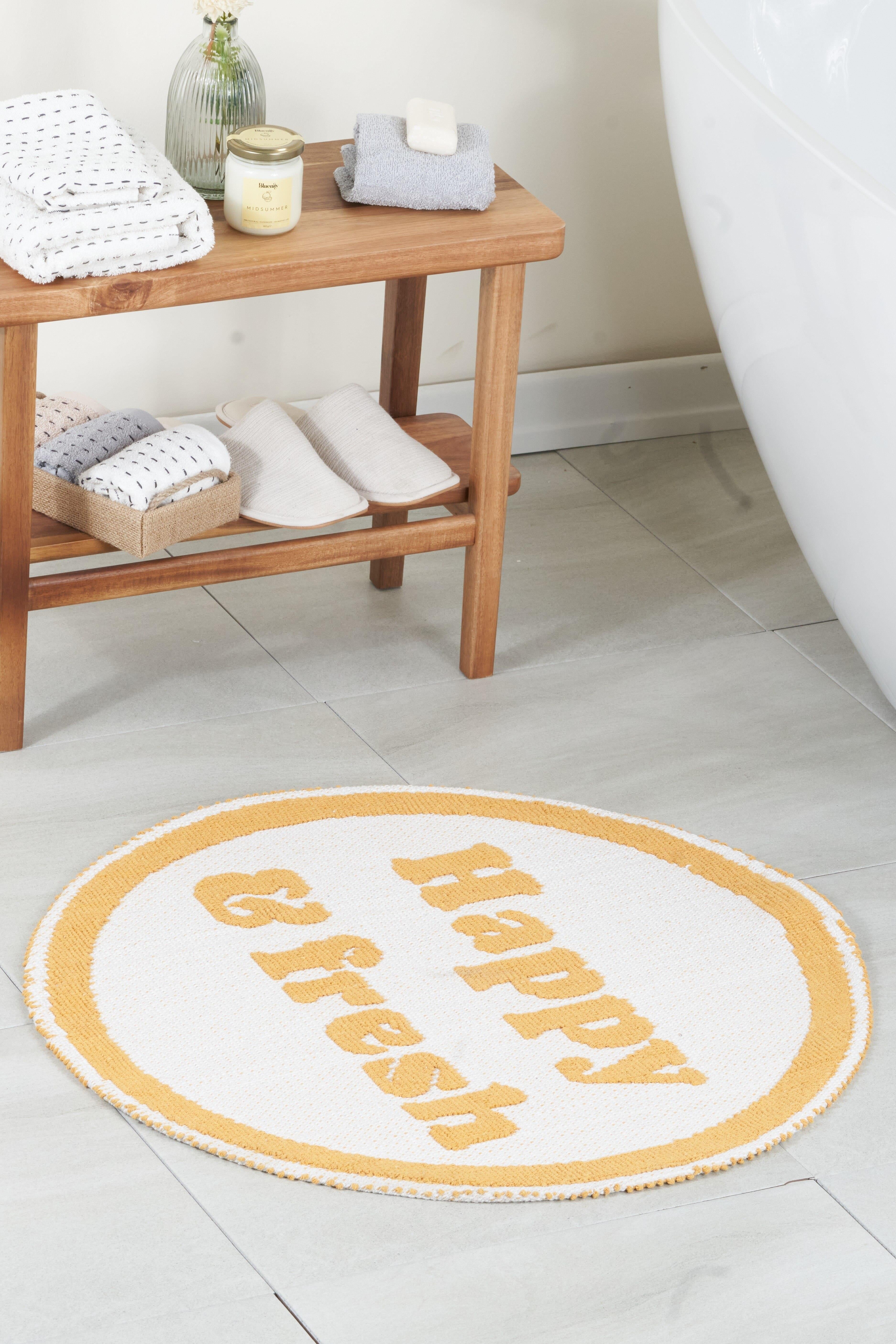 Happy And Fresh Natural Cotton Round Bath Mat 70x70 cm - Mustard