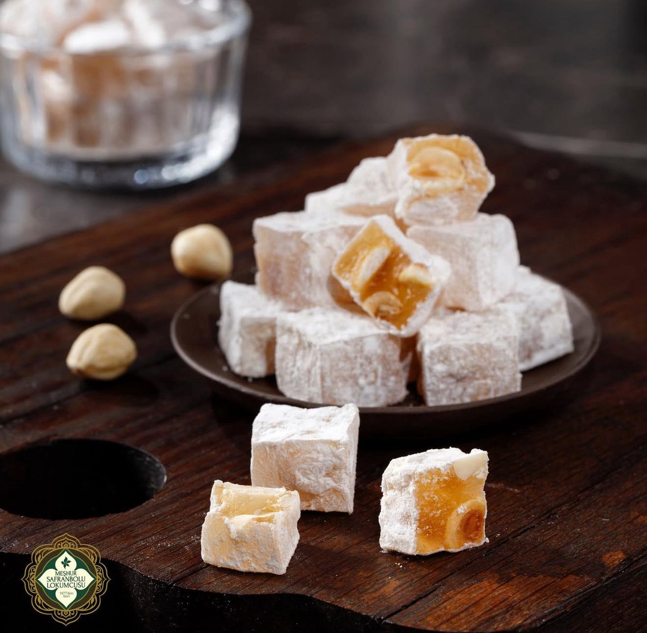 Hazelnut Turkish Delight – 15% Hazelnut, Powdered Sugar Coated – Traditional Recipe from Safranbolu - Exporgin | Türkiye Comes to You