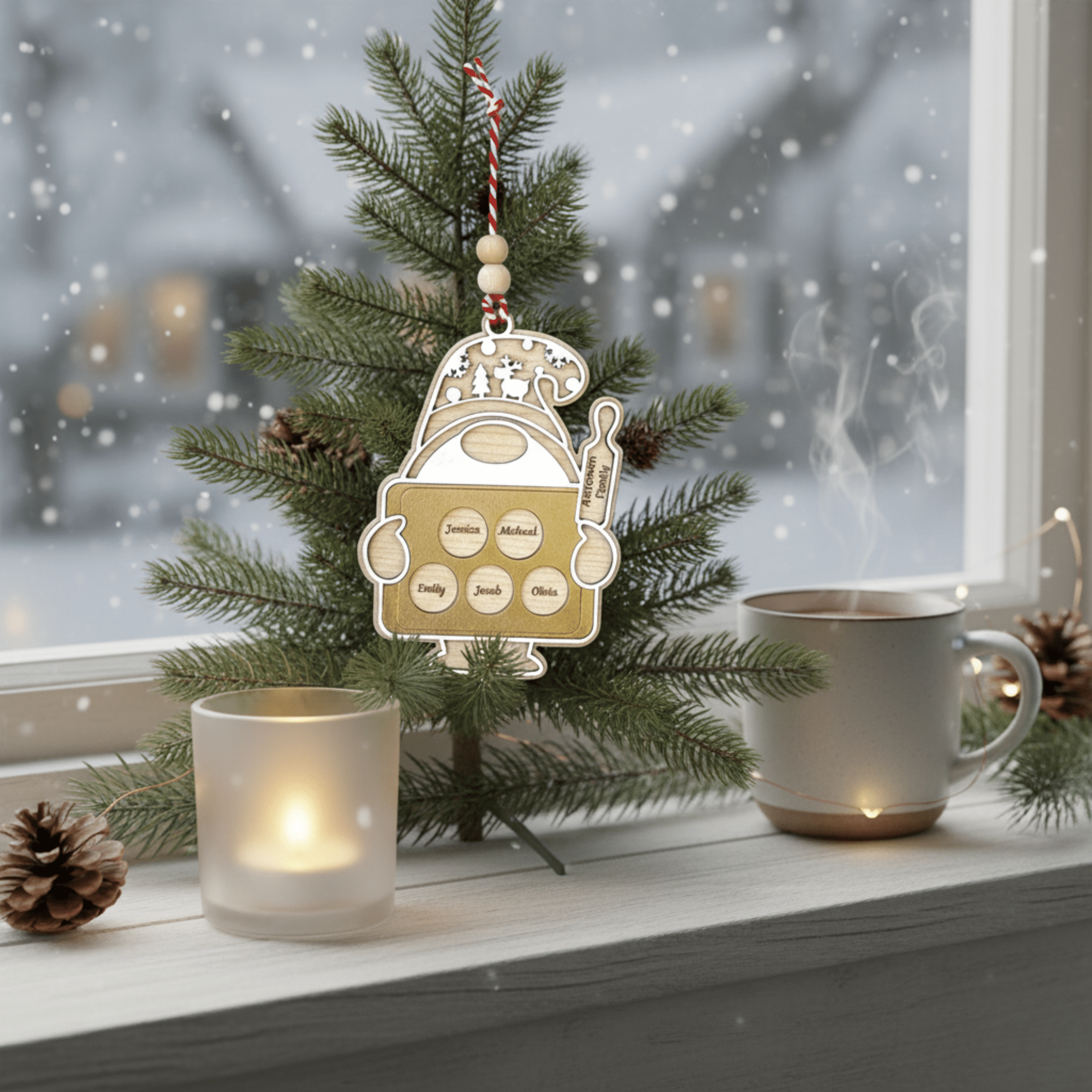 Hippodeco Personalized Santa Family Ornament - Custom Name - Exporgin | Türkiye Comes to You