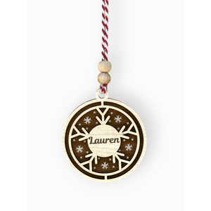Hippodeco Personalized Wooden Christmas Tree Ornament - Custom Name and Three Different Frame Designs - Exporgin | Türkiye Comes to You
