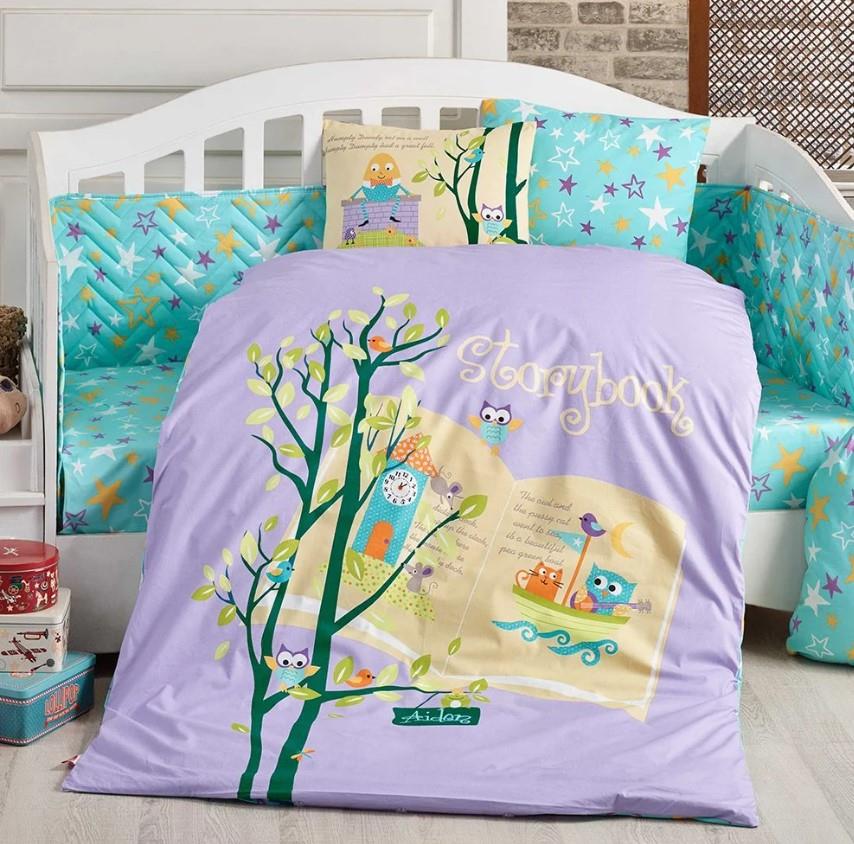 Hobby Dream horloge Lila Poplin Baby Bedding Set