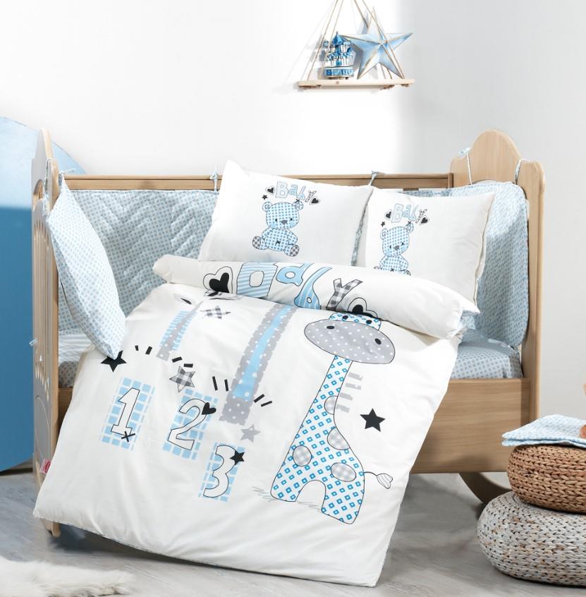 Hobby Buddy Blue Poplin Baby Bedding Ensemble