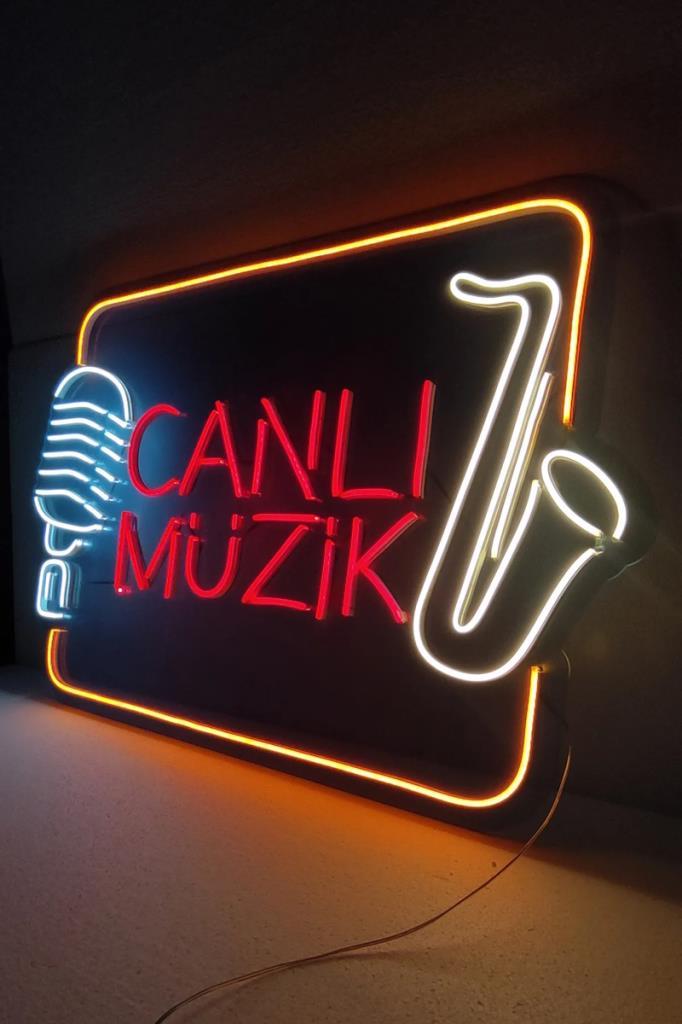 Illuminated Live Music - Neon LED Sign Wall Decoration