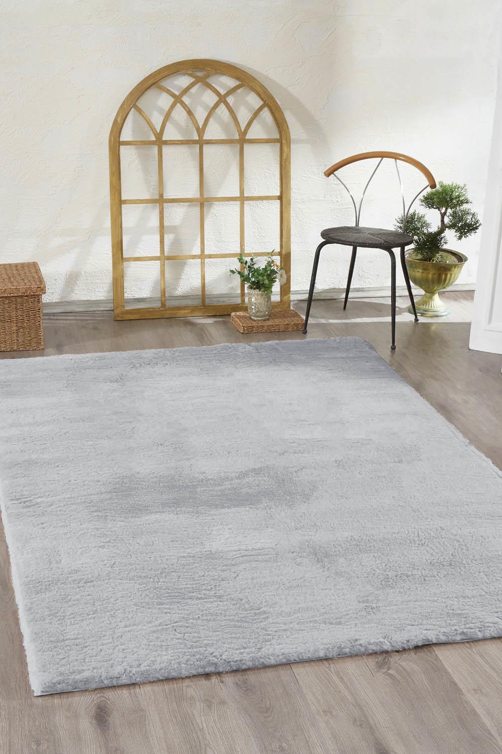 Alfombra de piel de jasrug 120x180 gris claro