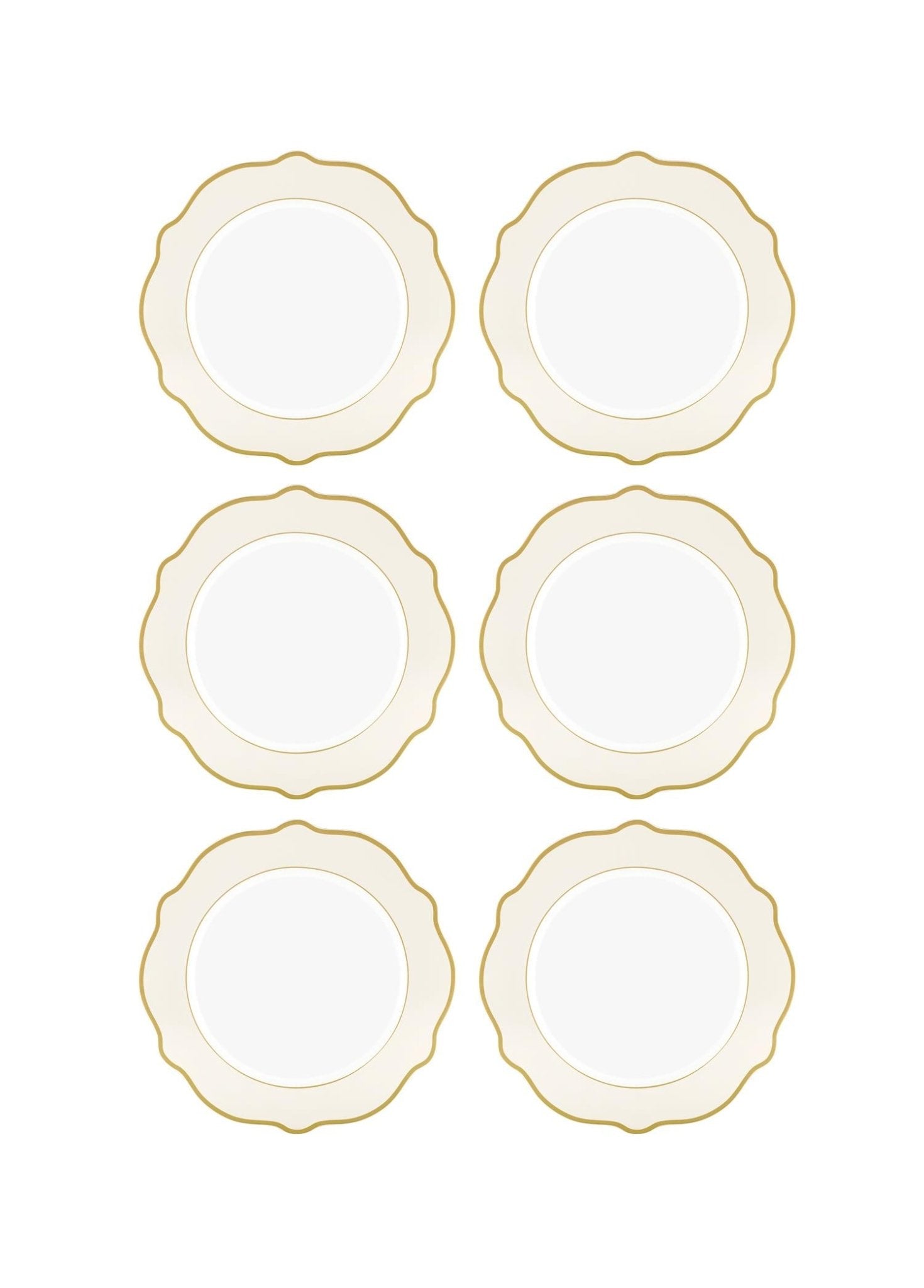 Jaswely Cake Plate 6 Pieces Cream 21 Cm - Exporgin - Global Shopping Site