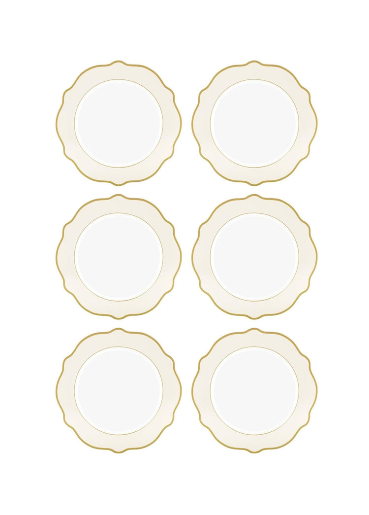 Jaswely Cake Plate 6 Pieces Cream 21 Cm - Exporgin - Global Shopping Site