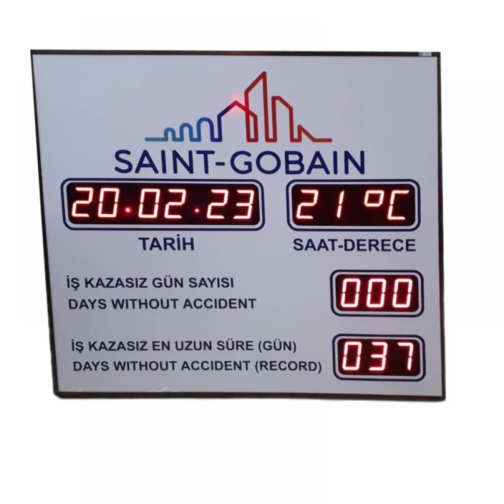 Graded Occupational Accident Sign with Wireless Control Clock (Case: 100x90 cm)