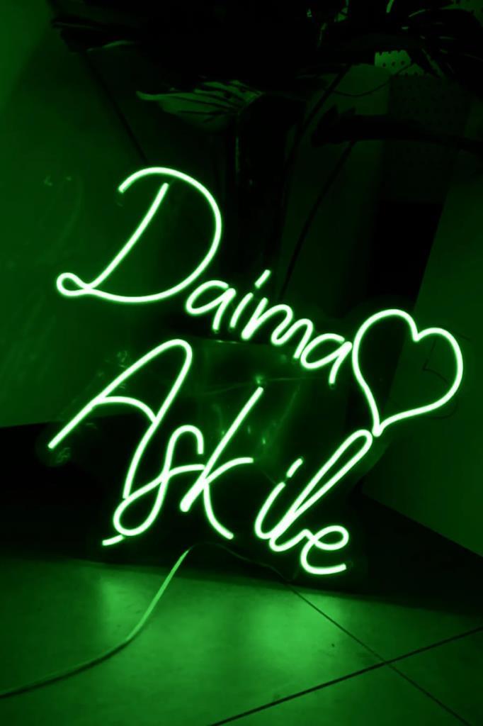 Neon Led Light Painting with Heart Written With Always Love Wedding and Celebration Wall Decoration Products