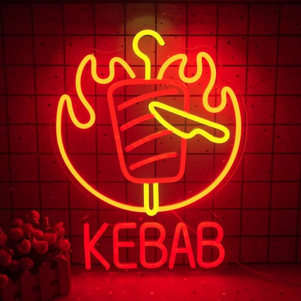 Segno a led al neon kebab Illuminazione decorativa