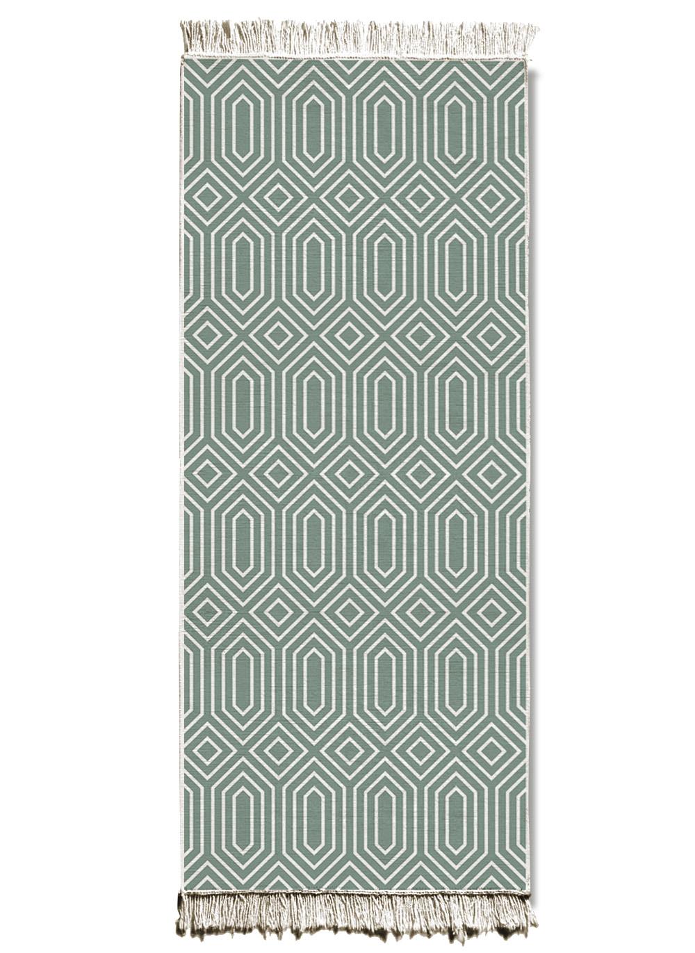 Kilim Double Sided Green 200x80 cm