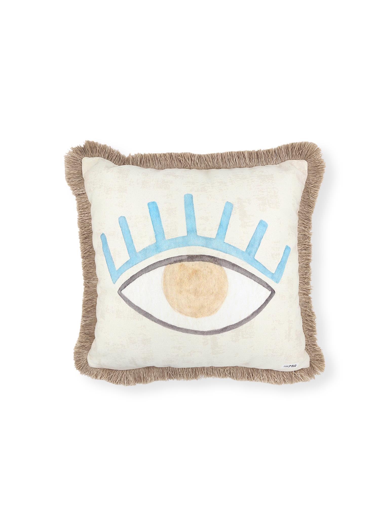 Amulet Cushion Beige Blue 45 x 45 Cm