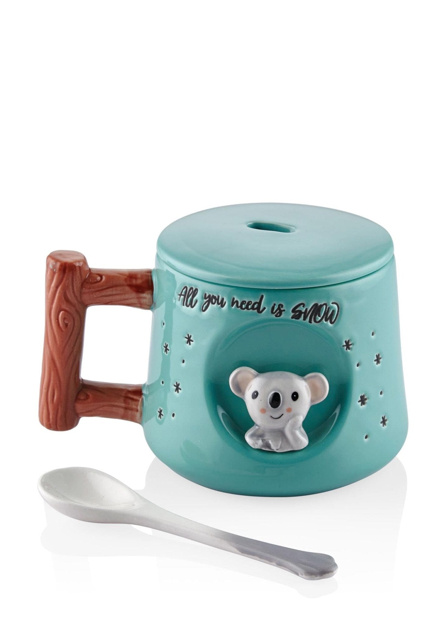 Koala Mug with Lid and Spoon 370 ml - Exporgin - Global Shopping Site