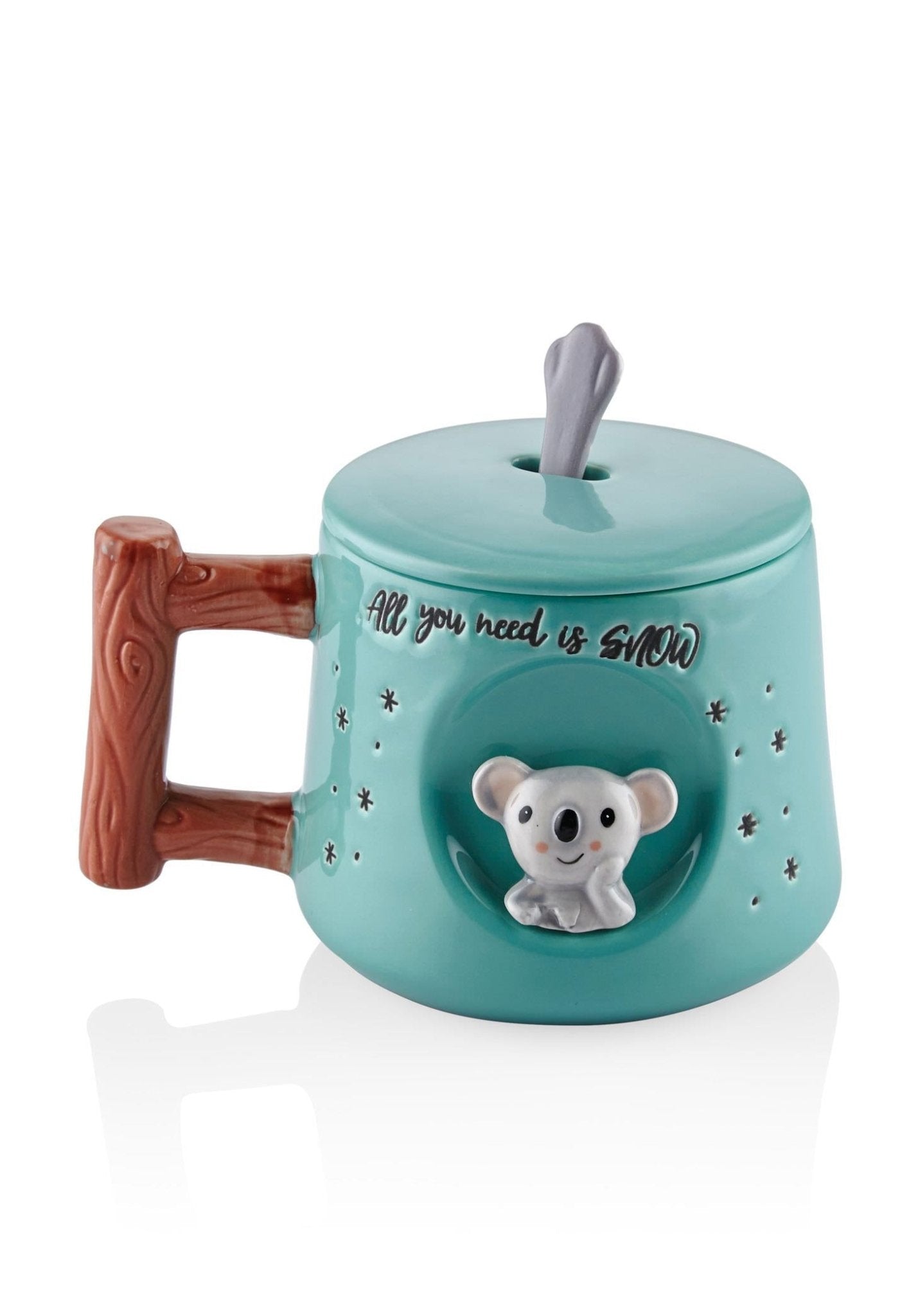 Koala Mug with Lid and Spoon 370 ml - Exporgin - Global Shopping Site
