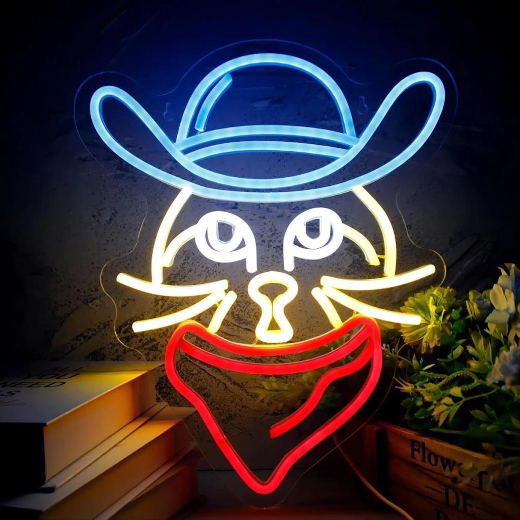 Segno a LED NEON CATTO COWBOY LED LIMINATIVA