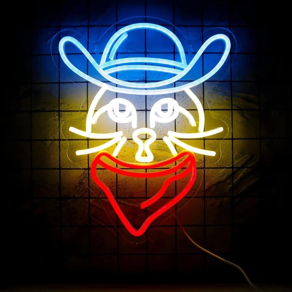 Segno a LED NEON CATTO COWBOY LED LIMINATIVA