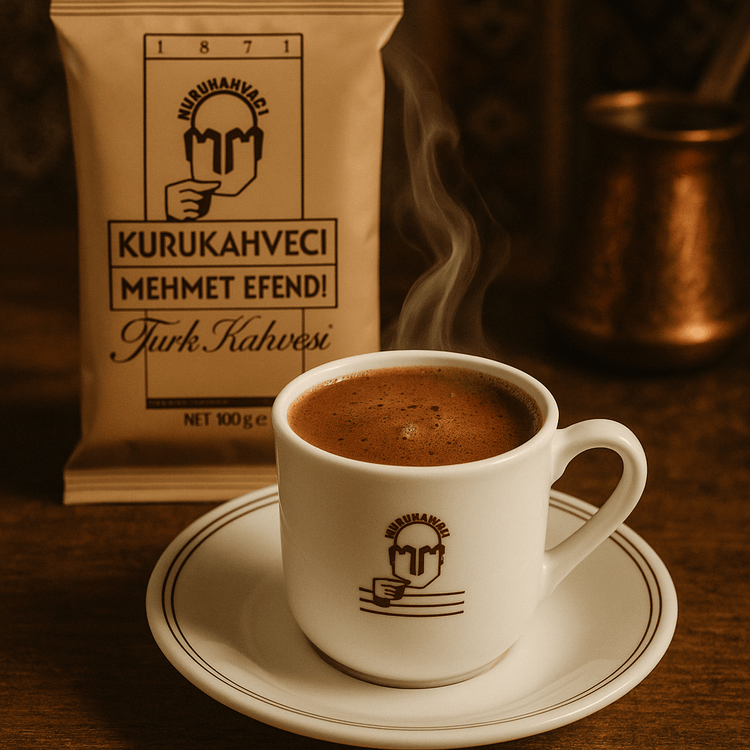 Kurukahveci Mehmet Efendi Turkish Coffee 100gr – Authentic Rich Aroma & Bold Flavor – Traditional Ground Roast - Exporgin | Türkiye Comes to You