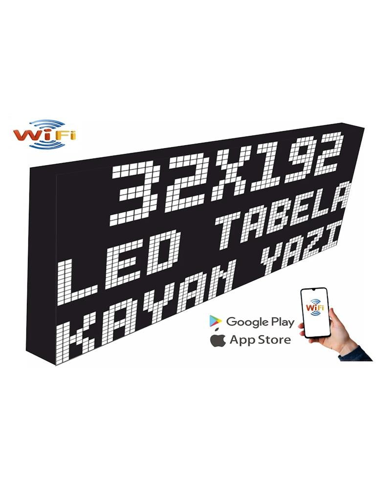 Led Sign 32x192cm Single Sided White Scrolling Text-Wifi