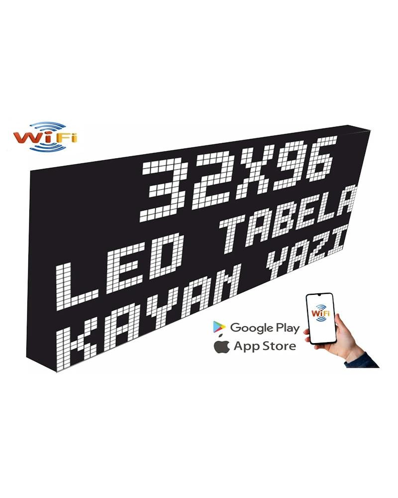 Led Sign 32x96cm Single Sided White Scrolling Text-Wifi