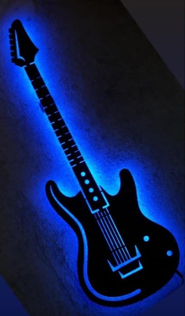 LED MDF Silhouette Guitar Illuminated