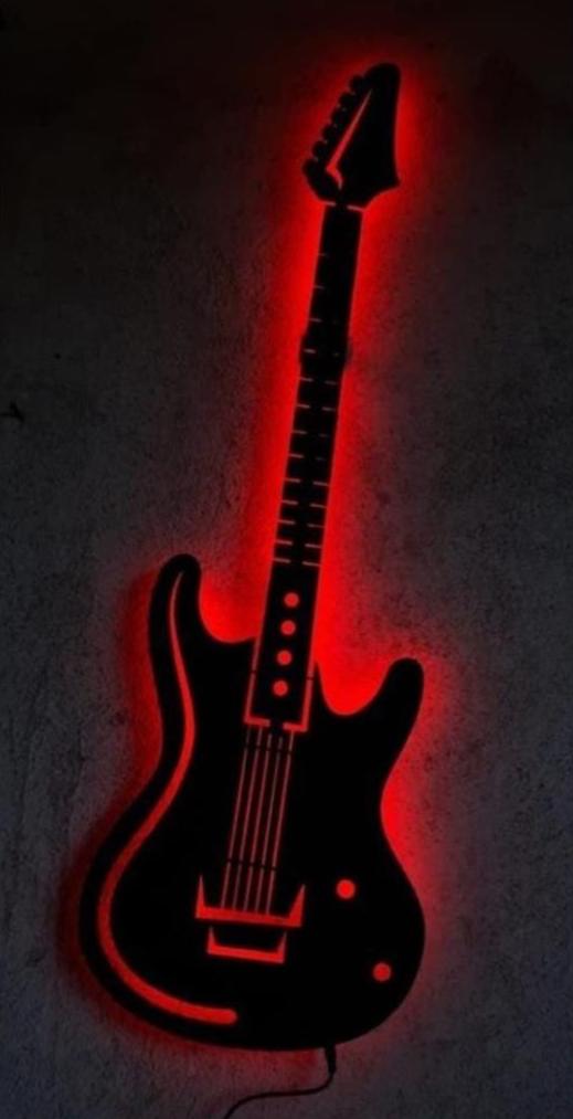 LED MDF Silhouette Guitar Illuminated