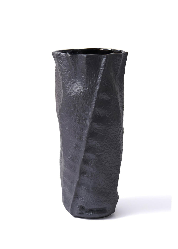 Licia Ceramic Vase Black 18x12x40 cm - Exporgin - Global Shopping Site