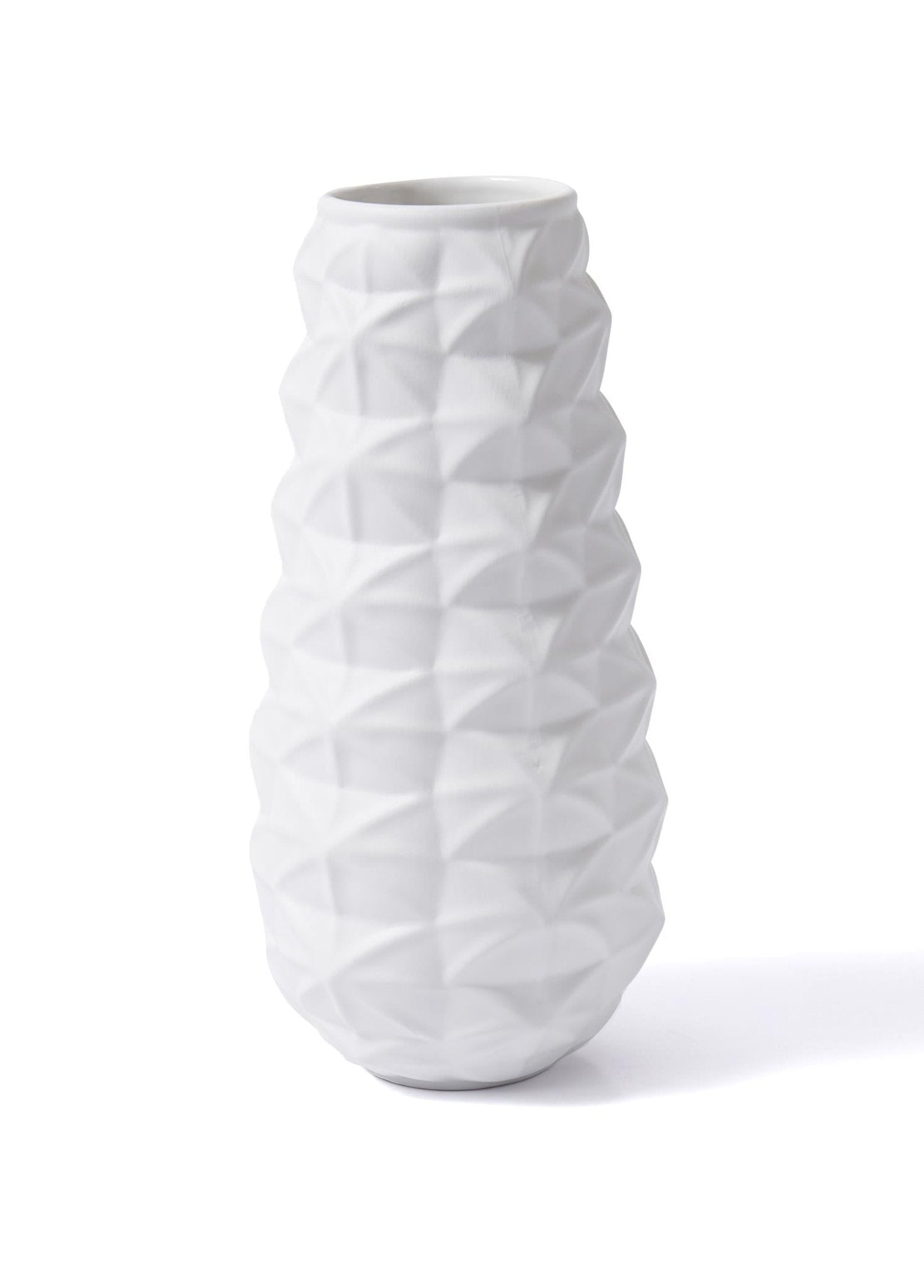 Licia Ceramic Vase White 17x17x37 cm - Exporgin - Global Shopping Site