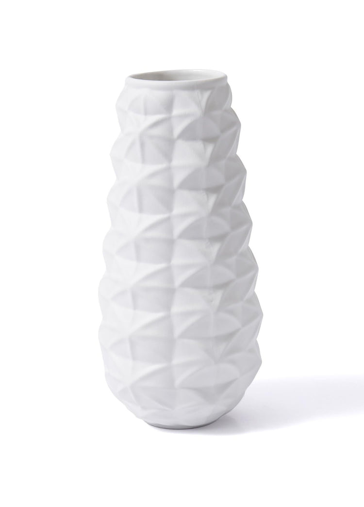 Licia Ceramic Vase White 17x17x37 cm - Exporgin - Global Shopping Site