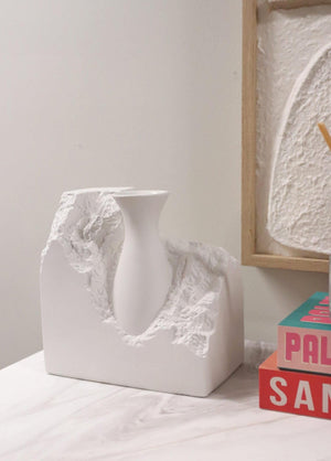 Licia Ceramic Vase White 20x12x20 cm - Exporgin - Global Shopping Site