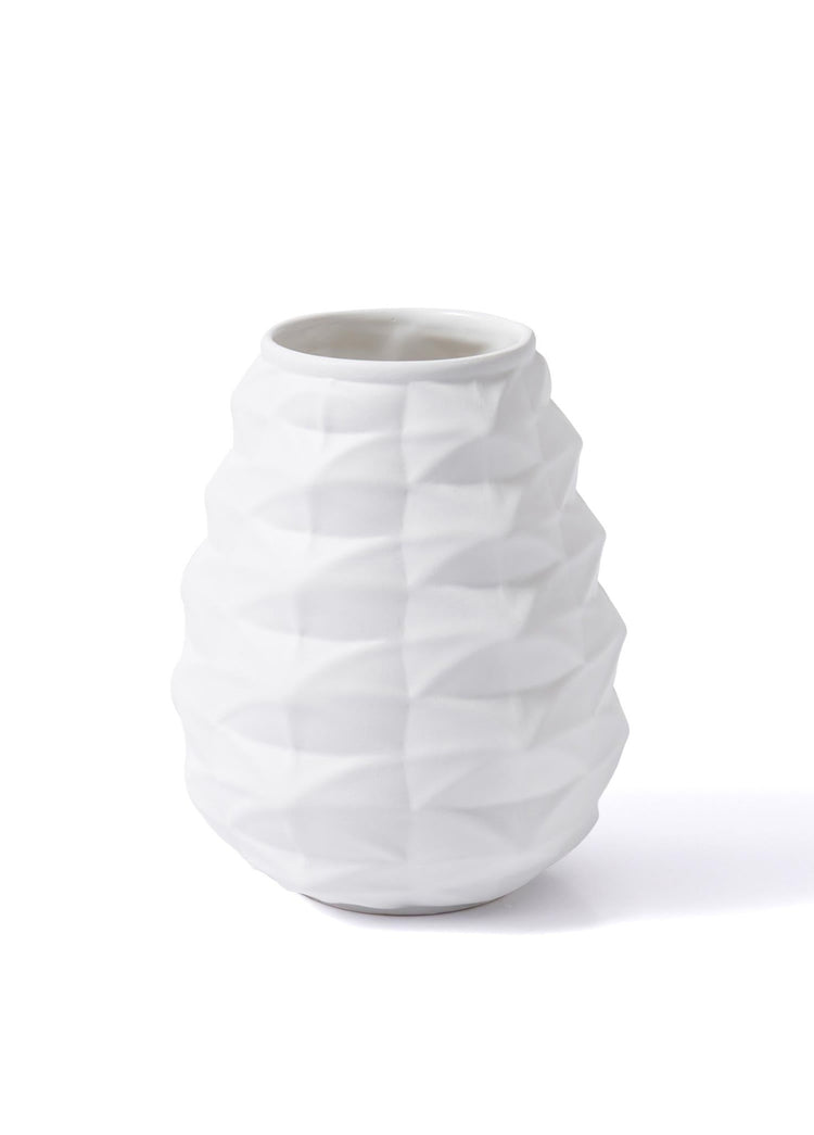 Licia Ceramic Vase White 21x21x27 cm - Exporgin - Global Shopping Site