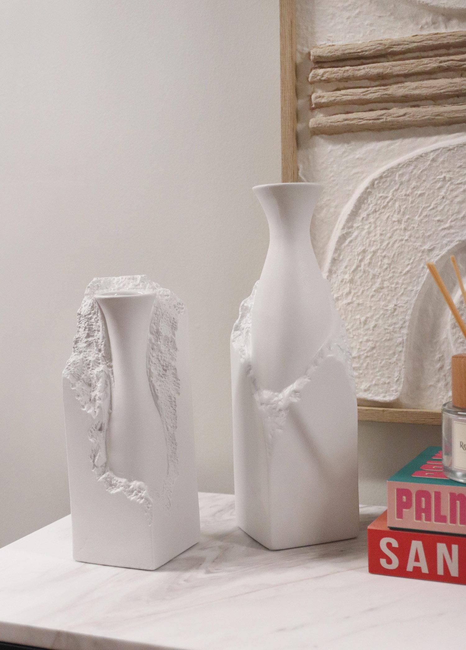 Licia Ceramic Vase White 10x10x35 cm